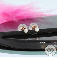 Sale! Wert 450 € Solitär Brillant Ohrringe (0,10 carat) in 750 18 Karat Rosé ...