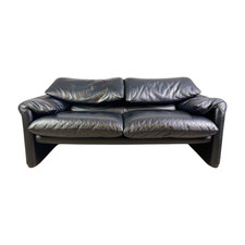 Cassina Maralunga Zweisitzer Sofa Couch Vico Magistretti Leder