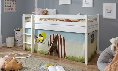 Ticaa hochbett kiefer - kiefer, weiß