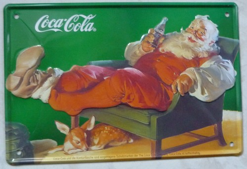 Coca cola metallschild santa - coca-cola®,