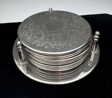 Vintage-Untersetzer-Set von International Silver Company USA 70er–80er Jahre