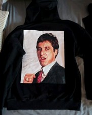 Scarface Tony Montana Al Pacino Hoodie Herren Pullover Oversize Gr.M Schwarz