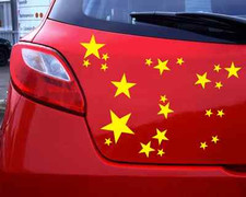 23 Aufkleber Sterne Set gefüllt  25 Farben Autoaufkleber Autosticker Deko