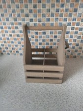 VINTAGE Holz Bierkiste Träger Caddy 4 Flaschenöffner 26,5 cm x 17,5 cm x 18 cm