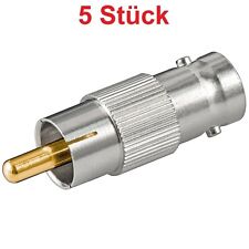 BNC Adapter Buchse Kupplung weiblich auf 1x Cinch Chinch RCA Stecker vergoldet