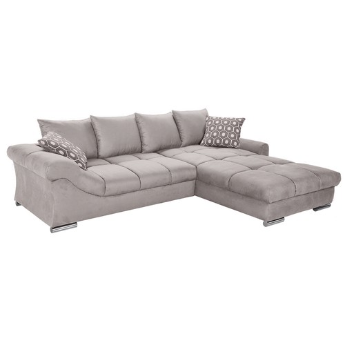 Ecksofa taupe microfaser - -,