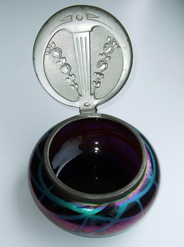 Antike jugendstil glas - glas, metall