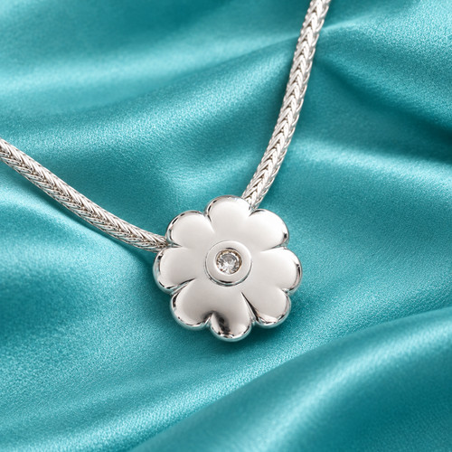 Blütenanhänger mit diamanten - blütenanhänger,