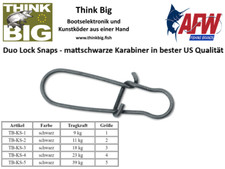 ✅AFW Duo Lock Snaps Karabiner Einhänger in Schwarz, 9 - 39 kg, 10 oder 25 Stück✅