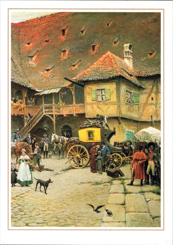 Postkarte postkutsche in - «postkutsche,