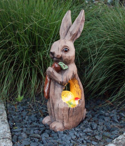 Große solar gartenfigur hase - gartenfigur,