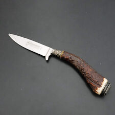 Trachtenmesser Jagdnicker Hirschgriff mit edler Kappe Ludwig II. Lederscheide