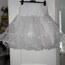 Petticoat 50er 60er Rockabilly Tüllrock Dirndlrock Unterrock Weiß NEU Gr. S