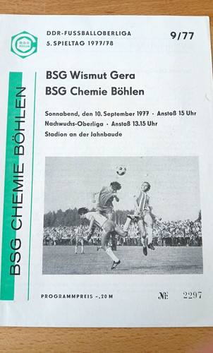 Oberliga ddr programmheft - oberliga,