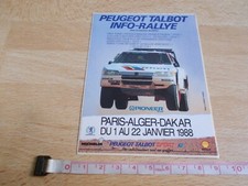 Aufkleber PEUGEOT TALBOT INFO-RALLYE - Paris Alger Dakar 1988