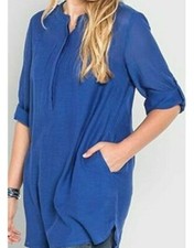 Sheego Tunika 3/4 Arm zum Krempeln royalblau Gr. 50