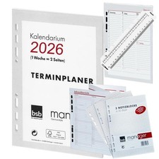 BSB 2026 Ersatz Einlagen A5, A6,A7,A8 Manager,Kalender, Zeitplaner,Timer Auswahl