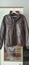 echt leder jacke herren braun L