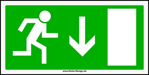 Hinweisschild notausgang pfeil - hinweisschild,