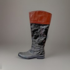 Laura Conte Lederstiefel schwarz braun, Reitstil, Gr. 40