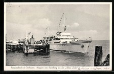 AK Cuxhaven, Passagierschiff Wappen von Hamburg an der Alten Liebe 1956 