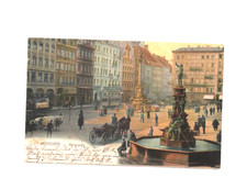 AK München Marienplatz Pferdefuhrwerk