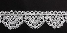 Spitzenborte Gardinen  5 Meter / 4 cm breit weiß  Borte  Glanzgarn Bordüre