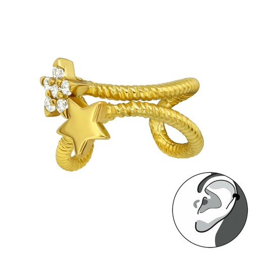 Ear cuff ohrklemme vergoldet - ohrklemme,