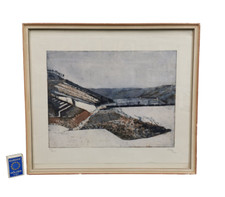 KARLHEINZ BIEDERBICK Aquatinta Farb Radierung Landschaft 32x40 cm handsigniert