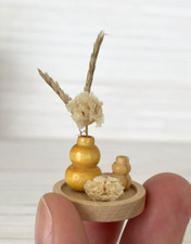 Miniatur 1 12 Puppenhaus 1 Tablett Vasen Blumen Zubehör Dekoration Deko Tisch