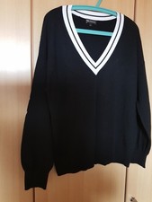 C&A Premium  Pullover  Kaschmir-Anteil schwarz-weiß  Gr.L  Neu