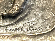 Gr. Künstler Bronze Wandtafel G. Panciano sign. Vatikan Bildhauer 34x32 5,4 KG