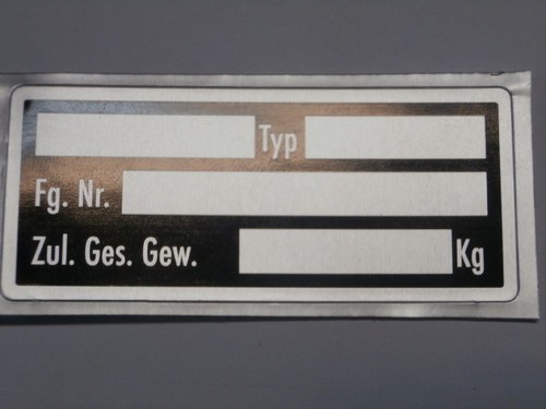 Typenschild für kfz auto - für,