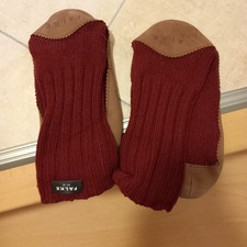 FALKE-Hüttenschuhe Hausschuhsocken Home-Pads Gr. 41/42 braun rot getragen