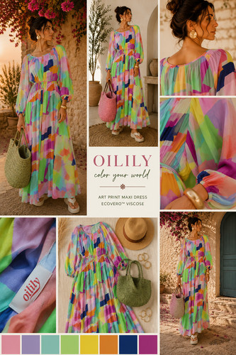 Oilily maxi kleid art print - oilily,