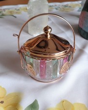 Zuckerdose Marmeladenschälchen buntes Glas  Deckel und Henkel evtl. auch Konfekt