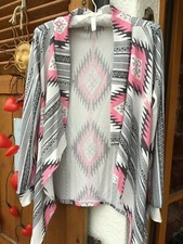 weste jäckcen überwurf gr.S/M weis rosa grau ethno muster 