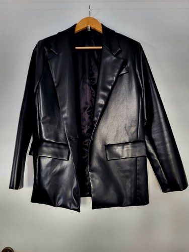 Kunstlederblazer schwarz - kunstlederblazer,