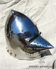 Helm Stahl Mittelalter Kampf Bascinet Helm Schweinegesichtshelm