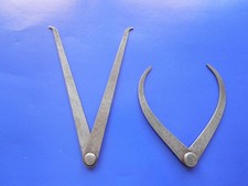 2x alte Taster Massnehmer Innentaster Außentaster Tasterzirkel alter Lehre Mass