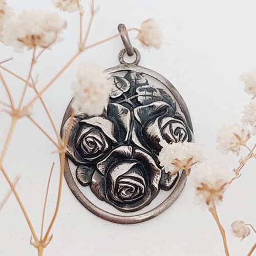 Antikschmuck 800 silber blume - antikschmuck,