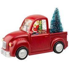 Lumineo Batterie LED Weihnachtsmann roter PickUp Beleuchtung Bewegung & Musik