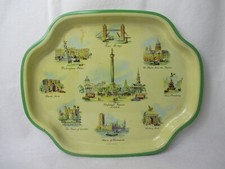 London Andenken Tablett 50er Alte Reklame Made in Great Britain