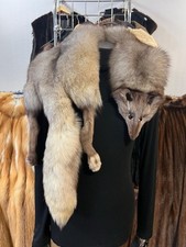 Blaufuchs Fuchs Kragen Pelz Stola Pelzkragen Real Fur Fox Collar Stole Volpe XL