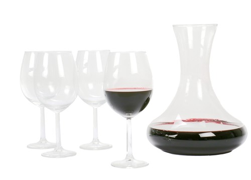 Weinkaraffe 4 rotweingläser - weinkaraffe, +