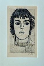 Karl Hubbuch - Porträt - Original Radierung - handsigniert