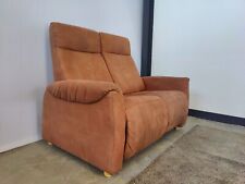 Sofa Couch Microfaser Zweisitzer Relax Heimkino Senffarben Braun Beige Recliner 