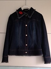 NEU! Hübsche ESCADA - Damen-Jeans-Jacke - Gr. 38 - blau/rot mit Stickereien