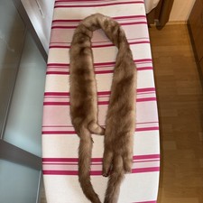 🌸100% NERZ PELZ STOLA SCHAL KRAGEN Traumhaft Luxus 150 cm x 8 cm TOP!