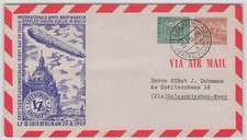 Berlin PU 8/1 gestempelt Bauten-Luftpost-Ganzsachenumschlag 1954 [743]